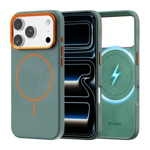 CrazyGrass Suede Luxury Case Compatible with  iPhone 17 Pro Max Military-Grade Protection Ultra Slim Strong Magnetic Lock Anti-Scratch Cellphone Protective Protector Casing Protector