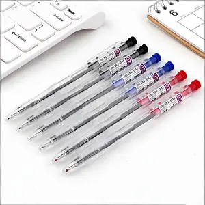0.7mm three-color available office writing ballpoint pen, press the transparent pen barrel, oil pen and gel pen, Writing Tools