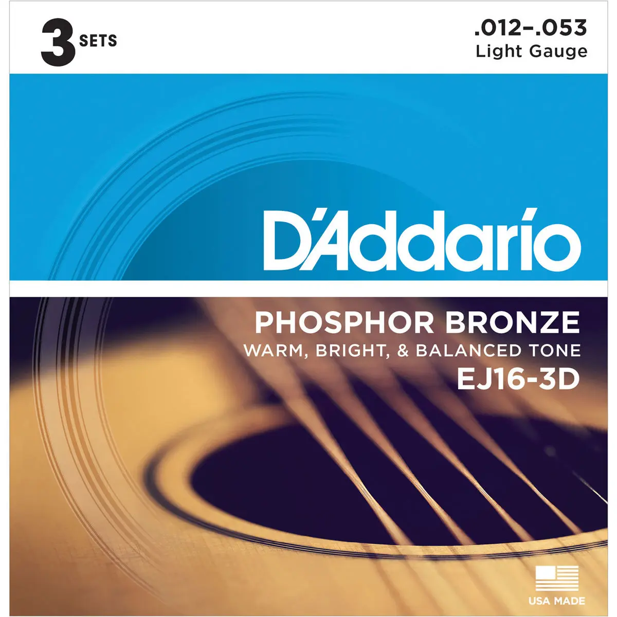 D'Addario EJ16-3D Set Acoustic Guitar Strings