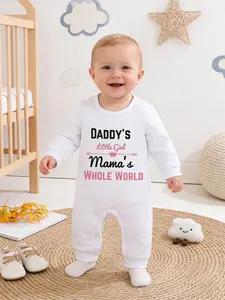 Newborn Baby Clothes Boys Girls Unisex Fit Cartoon Letter Print Bodysuit Cute Long Sleeve Romper  Adorable Infant Onesie  Comfortable and Stylish