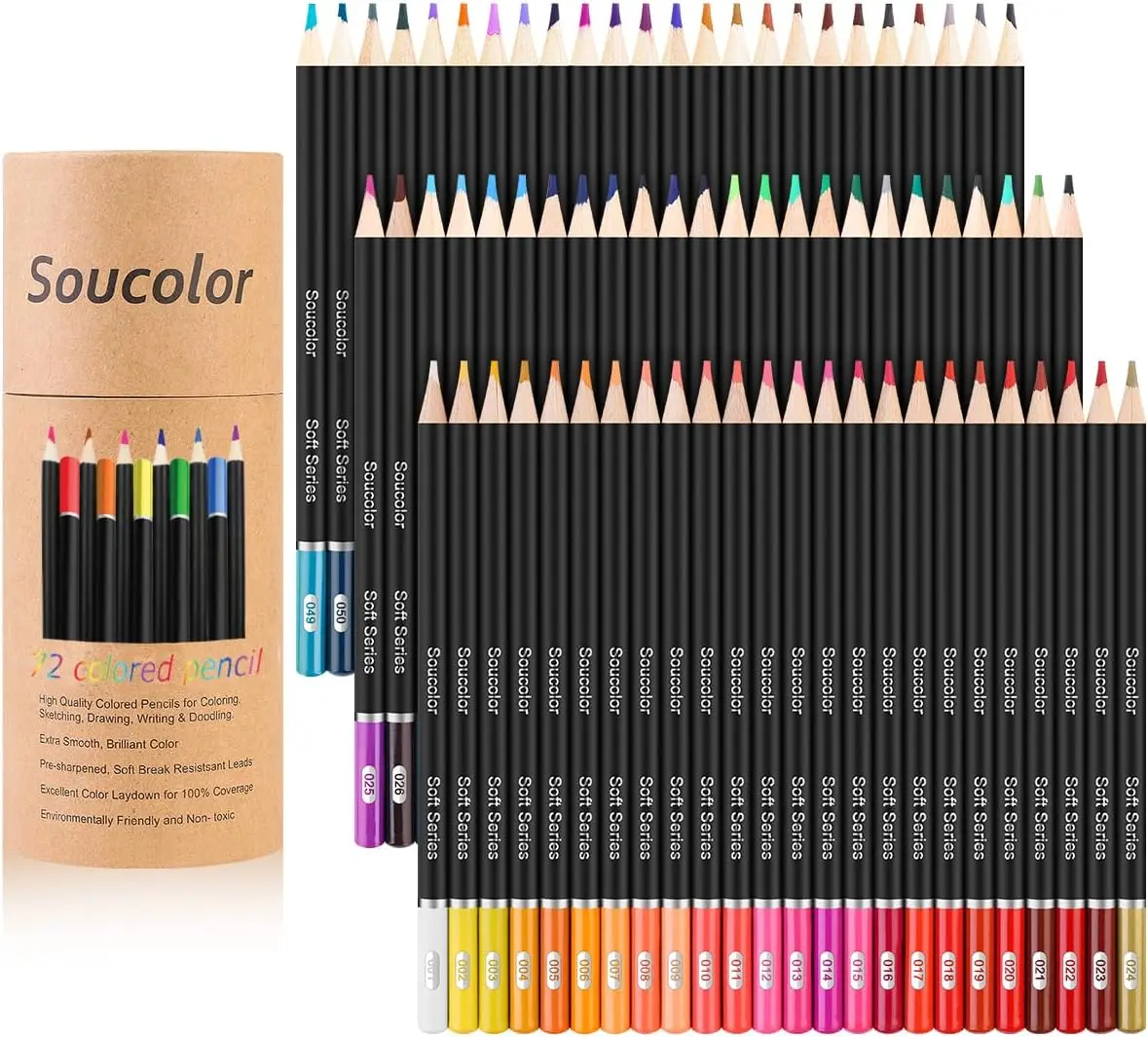 72-Color Colored Pencils for Adult Coloring Books, Soft Core Artist Sketching Drawing Pencils, Drawing Supplies, Art Supplies for Adults Kids, Coloring Pencils Kit, Color Pencil Set