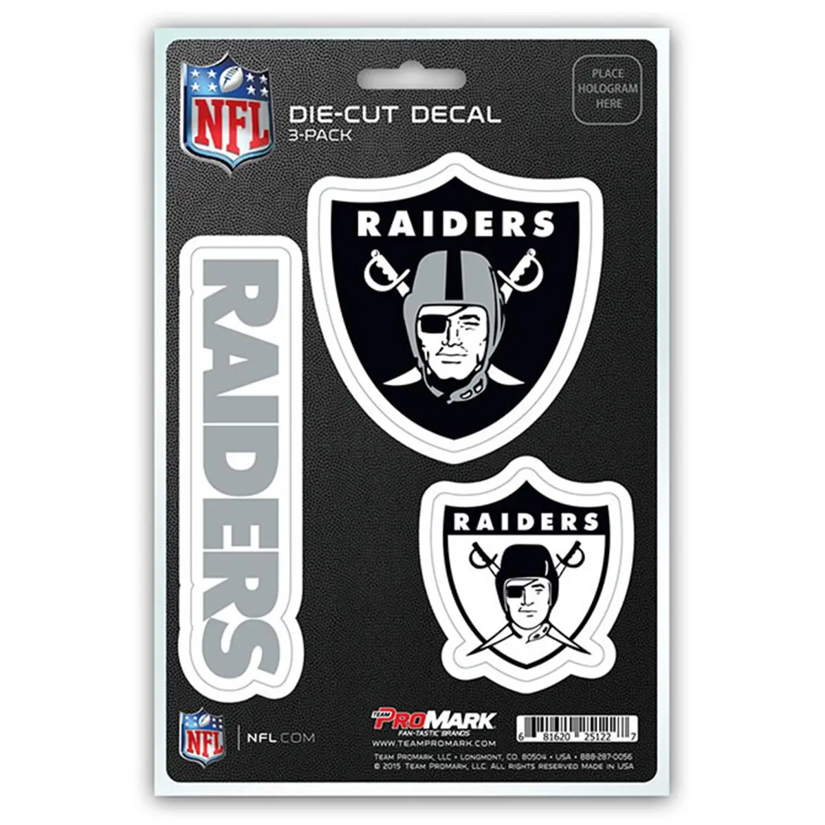 212 MAIN Pro Mark Oakland Raiders Decals - Pack of 3, DIY Scrapbooking & Stamping Stickers for Toys & Hobbies