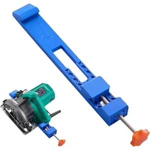 Adjustable Cutting Machine Base Guide, Electric Circular Saw Milling Positioning Clamp,Precision Wood Cutting Guide, for Precision Cuttings and Milling Tasks(COLOR:Blue)