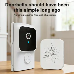 Smart 1080p Video Doorbell Camera with Doorbell Receiver, Rechargeable Wireless Doorbell, HD Infrared Night Vision, Remote Voice Intercom, 2-Way Audio, Tuya APP Live View, 2.4G WiFi, No Subscription Free Cloud Storage, AI Human Detection