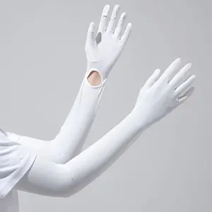 2PCS Sun Protection Arm Sleeves – Extended Length Arm Covers for Driving and Cycling: New Style Ice-Silk UV Protection Arm Sleeves for Women
