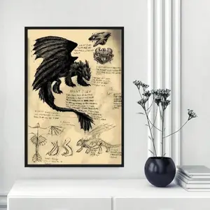 How to Train Your Dragon Poster, How to Train Your Dragon Wall Art, Toothless Poster, Vintage Toothless Poster, Animal Wall Print,Game Room C