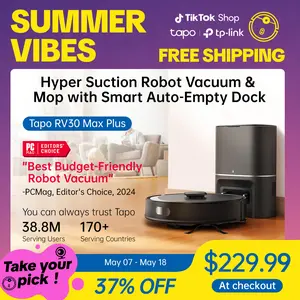 [Summervibes] Tapo RV30 MAX Plus: LiDAR Robot Vacuum & Mop with Auto-Empty Dock, 5300Pa,Smart Mapping, Voice Control, 97%+ Dust Pickup, 3L Dust Bag, 2 Months Hands-Free Cleaning