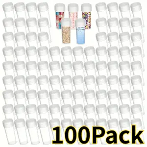 100Pack Value Pack 5ml/0.16oz  Small Plastic Test Tube Bottles Pet Cap Medicine Pill Capsule Storage Containers - Home Improvement. Healthcare Tin