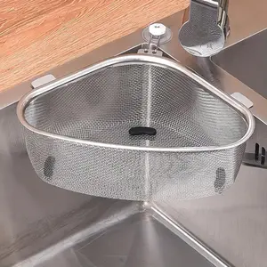 Stainless Steel Sink Strainer Basket, Leak-proof Metal Garbage Filter with Mesh Storage, Kitchen Drain Solution,  Kitchen Accessories