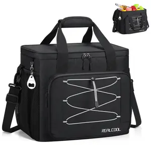 RealCool Soft Cooler Bag 35/45Can, Collapsible Cooler Insulated Leak Proof, Large Lunch Box for Men Women, Soft-Sided Cooler for Picnic, Grocery, Beach, Camping, Travel