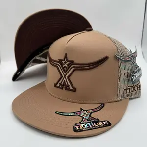 TEXHORN CAP STYLE RANCHERIA BROWN SNAPBACK HAT EMBROIDERED LOGO
