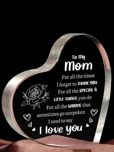 Gifts for Mom & Dad From Daughter Son, Acrylic Memorial Keepsake 3.9x3.9 Inches, Mother's Day Present, Decorative Gift