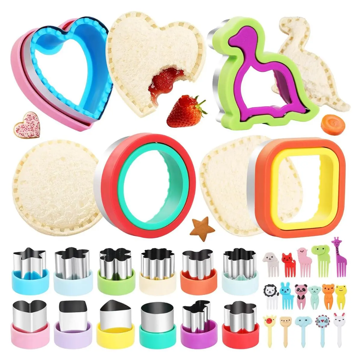 32PCS Sandwich Cutter and Sealer Set – Crustless Bread, Fruit & Vegetable Shape Cutters