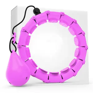 SmartSlimPro 45.5" 24 Knots Adjustable Weighted Exercise Hula Hoop with Quiet Roller Massage System for Fitness & Comfortable Workout