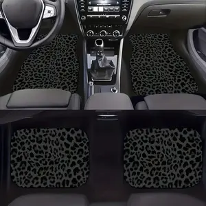 4pcs Car Floor Mats Leopard Pattern, Universal Fit, Anti-Slip Automotive Carpets, Car Interior Accessory, Car Accessories, Durable & Stylish Design