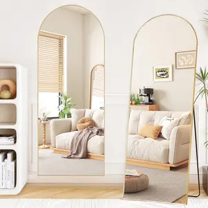 59"x16" Full Length Mirror Full Body Floor Mirror with Stand for Bedroom Cloakroom, Gold