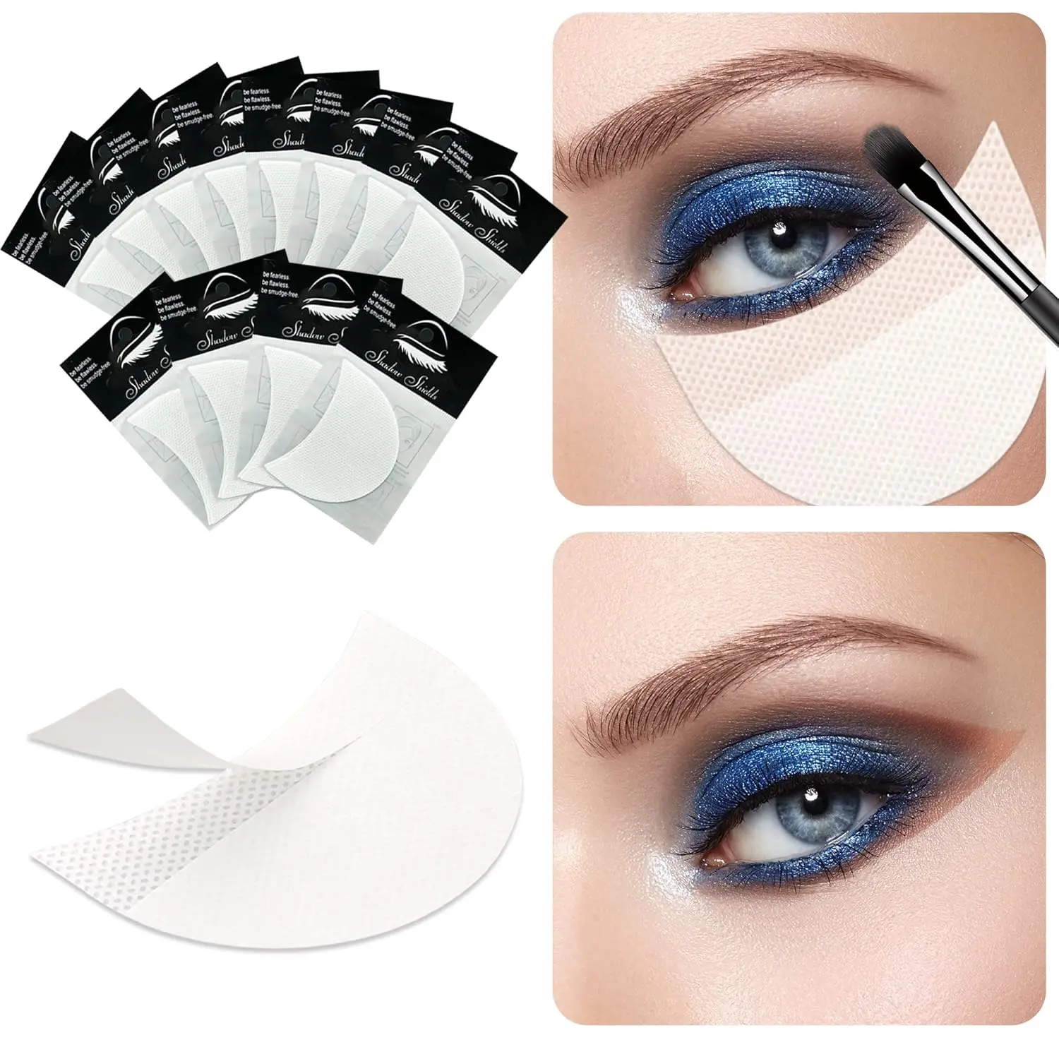 Eyeshadow Shields, Eyeshadow Stencil for Prevent Makeup Residue, Lint Free Gel Pad for Eyeliner, Eyelash Extensions and Lip Makeup