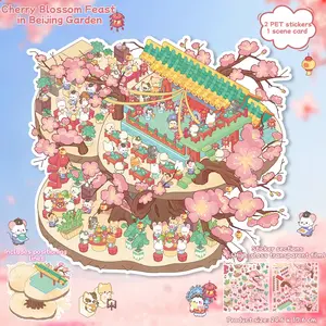 Fun 3D miniature scene building stickers – educational & stress-relief handmade collage for DIY journaling,  planner decoration, albums, diaries, and mixed media crafts. Ideal creative activity for kids, teens, adults, and hobbyists