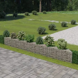 Gabion Wall Galvanized Steel 177.2"x11.8"x19.7"