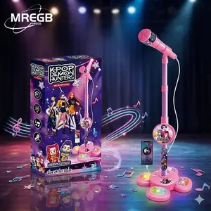 MREGB Kids Karaoke Microphone Toy – Singing Machine with Lights, Music Toy Birthday Gift for Boys & Girls