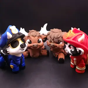 Articulated Highland Cow Figurine