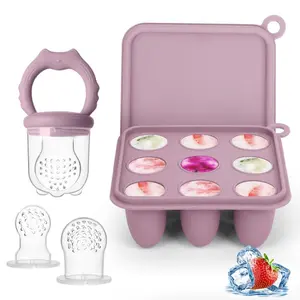 Fruit  Feeder Breastmilk Popsicle Molds,   Freezer Tray for Cooling  ,   Feeder for Safe  Self Feeding, Includes 3 Extra  Pacifier