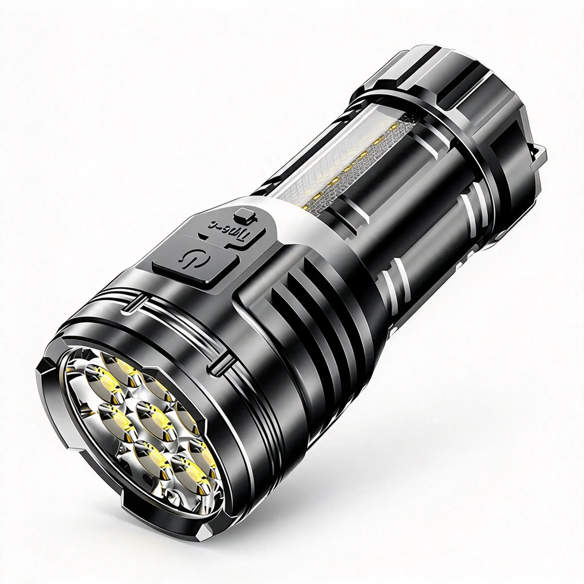 9 Core LED Flashlight, 1500LM Rechargeable Mini Torch with  Side , Magnetic Tail and Multiple Lighting Modes for Home and Outdoor Use work light pocket  Flashlight