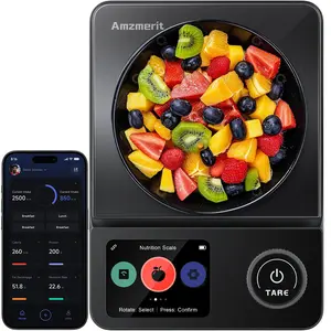 Amzmerit Smart Food Nutrition Kitchen Scale (with Nutrition Tracking) | Free App Support: Tracks 19+ Nutrients, Calories, and Macronutrients | Digital Calorie Counter—Ideal for Meal Prep & Fitness Management