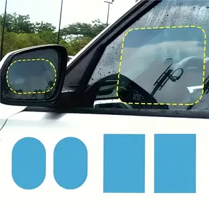 4 Pcs Car Mirror Waterproof Film, Rain & Fog Repellent Protector, Universal for Cars, SUVs, Trucks & Buses