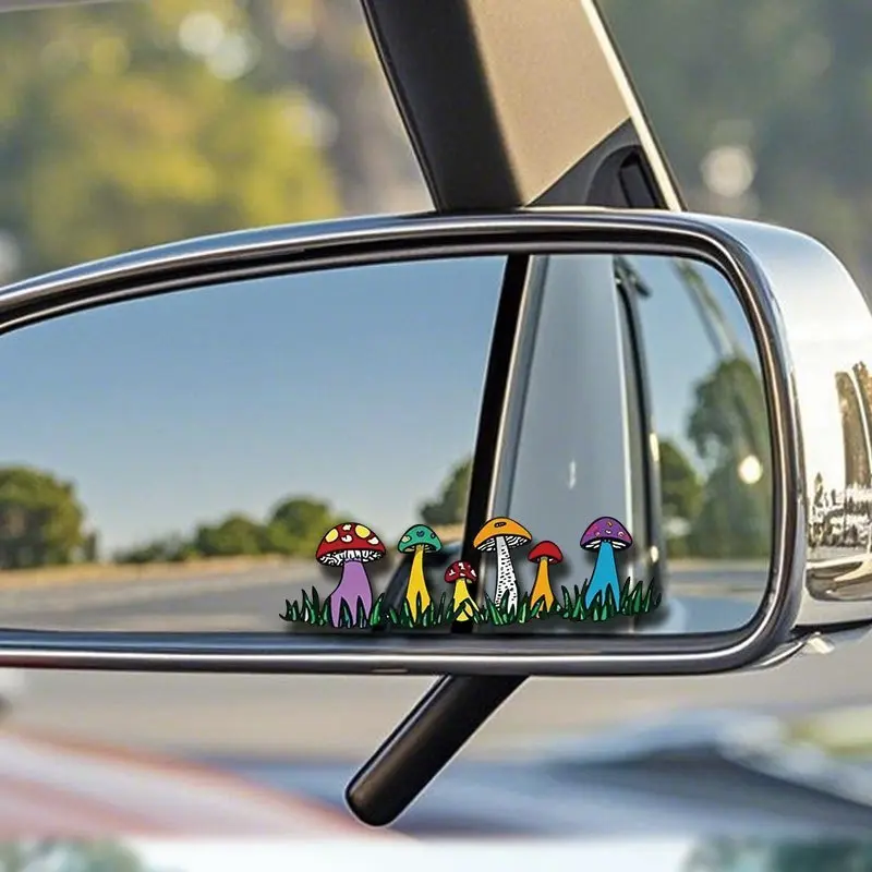Fun colorful mushroom vinyl car stickers, car rearview mirror stickers, car interior rearview mirror stickers, car window stickers, etc., Cute Car Decor