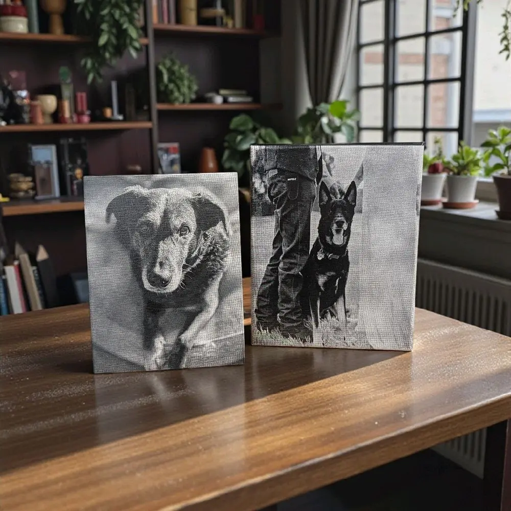 Custom Laser-Engraved Pet Portrait Canvas