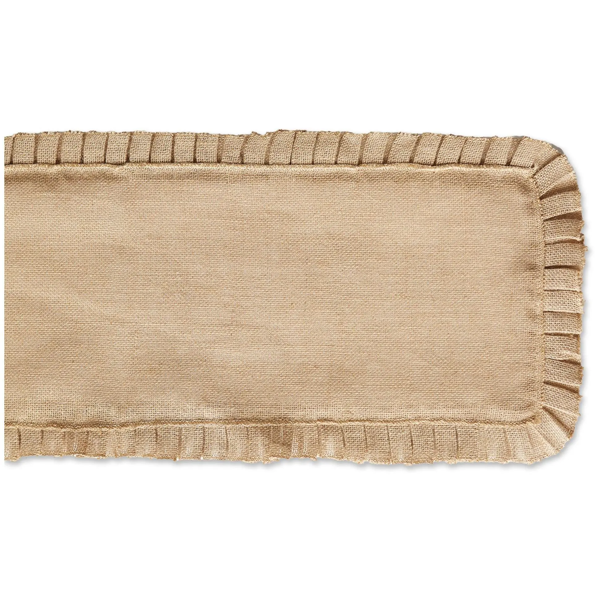 Design Imports Ruffle Trim Jute Table Runner 14x 108"