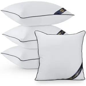 Throw Pillow Inserts (Pack of 4, White), 18 x 18 Inches Decorative Indoor Pillows for Sofa, Bed, Couch, Cushion Sham Stuffer
