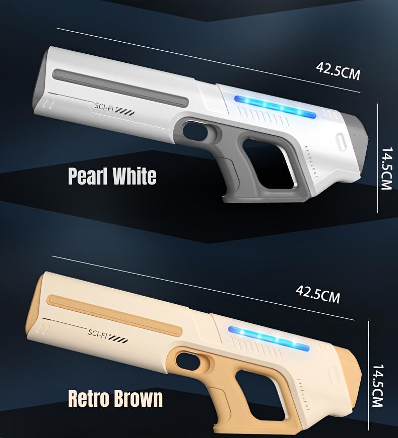 Auto-Fill Electric Water Gun, Pulse Jet Squirt Gun with LED Light Show, 40ft Long Range Rapid-Fire Water Blaster, USB Rechargeable Large Tank Waterguns for Kids & Adults, Adult Water Gun for Pool Beach Backyard