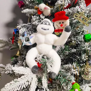 【FaddishDeal】Snowman Tree Top Decoration Christmas Decorations, Ghastly Snow Monster-Christmas Party Decoration, Poseable Orangutan Dolls.