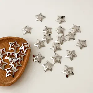 10pcs Retro Y2K Star Hair Clips, Silver Metal Snap Grip Star Hairpins, 2000s Style For Girls Teens Women, Street Fashion Claw Clips Hair Claws Barrettes, Essential School Stuff & Daily Accessories