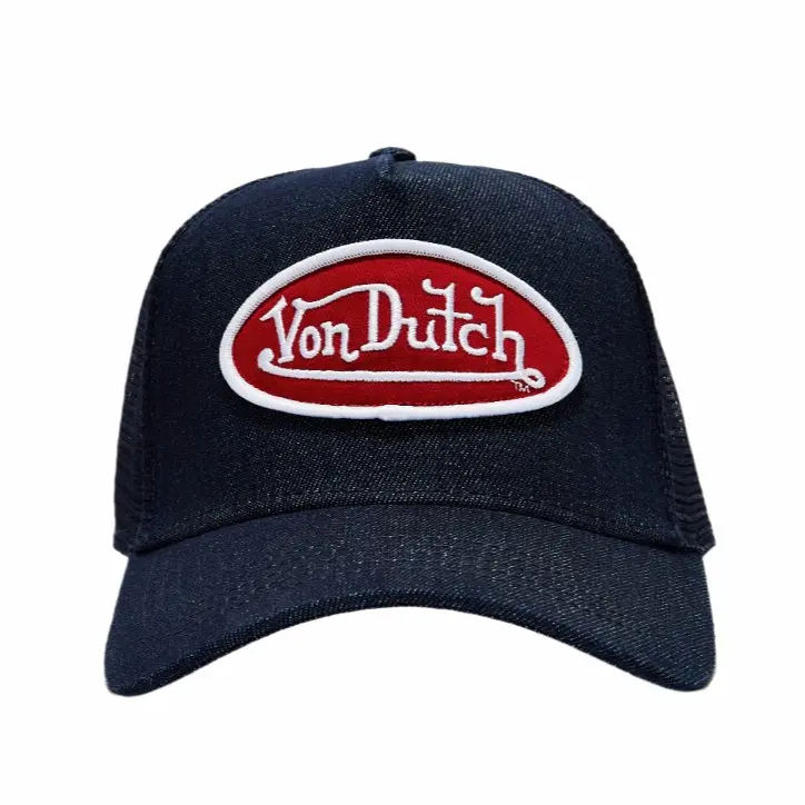 Dark Denim with Red & White Logo Trucker Hat