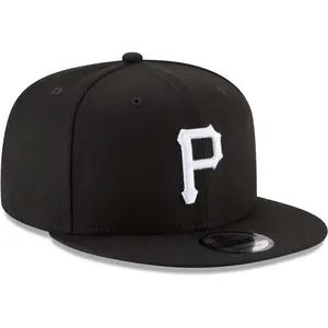 Men's Pittsburgh Pirates New Era Black Black & White 9FIFTY Snapback Hat