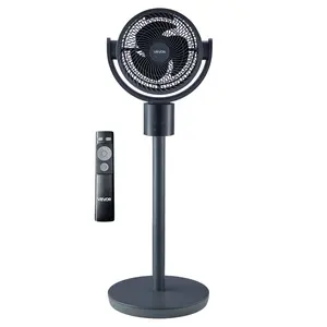 【Spotlight Day】VEVOR 7-Inch Multifunctional Cooling Pedestal Fan, Oscillating Standing Floor Fan with DC Motor, Remote Control, 12 Speeds, 3 Modes, 15H Timer, Adjustable Height, Quiet for Home, Bedroom (Blue Gray), Multifunctional Cooling Fan