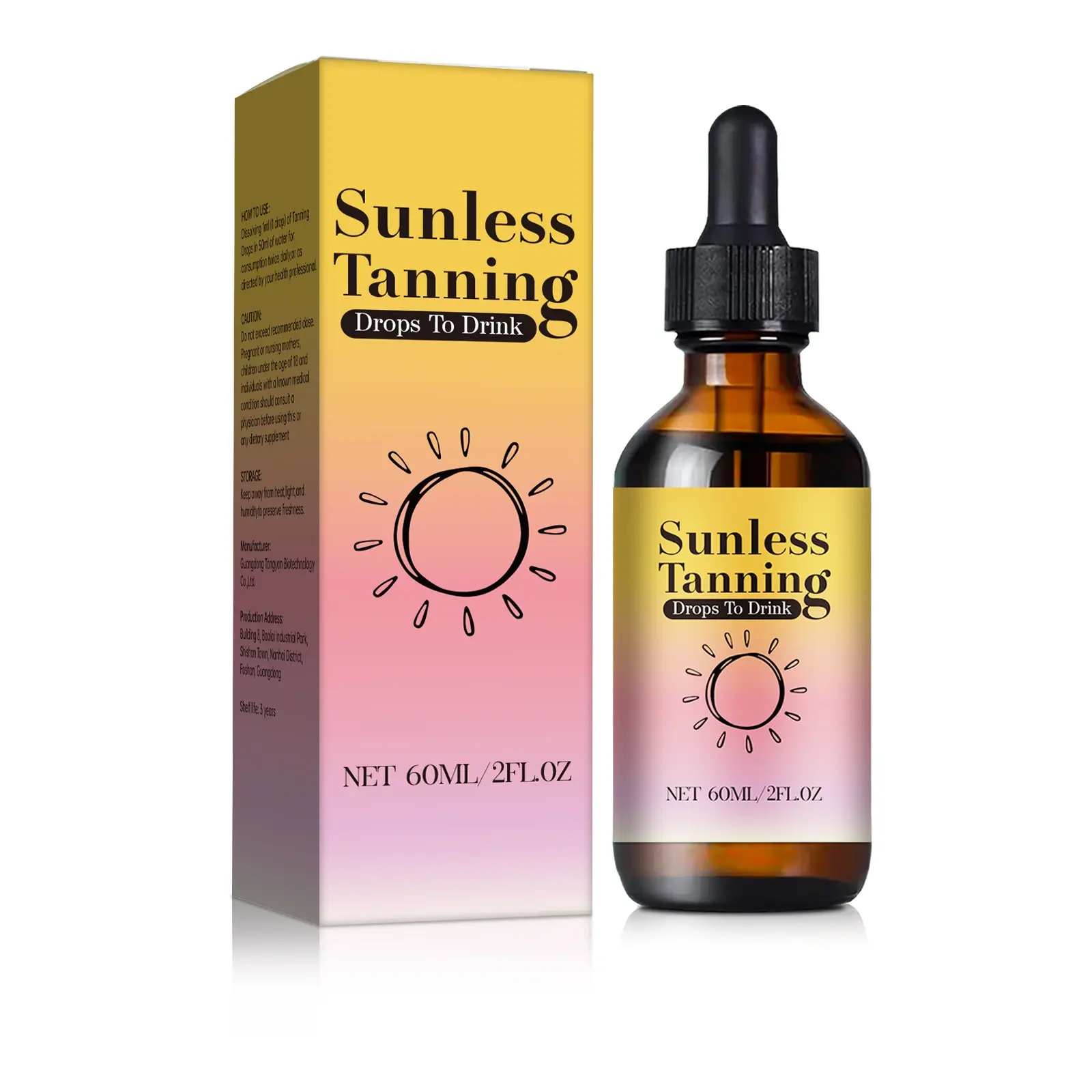 Tanning Drops - Sunless Tanning Drops To Drink - Sunless Safe Tanning - Bronzing Face Drops - Sunless Tanner - Bronze Tanning for Face and Body - Promotes Healthy Skin, Suitable for All Skin Types