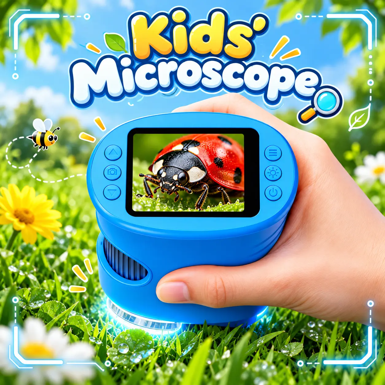 【2027 Upgrade】1000X Handheld Microscope for Kids with 4K 2.0" HD Screen, Photo & Video Camera, Rechargeable Portable Digital Microscope, Fun STEM Educational Toy, Birthday Gift for Ages 3+