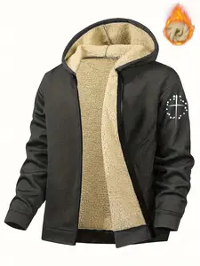 Men's minimalist printed fleece jacket