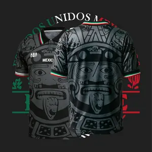 1998 Mexico Third Away Black Short Sleeve Retro Soccer Jersey Breathable