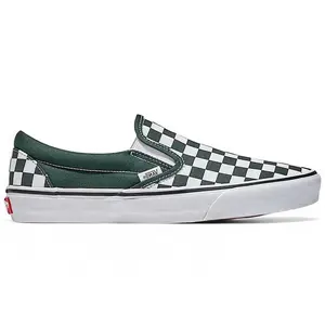 Vans Classic Slip-On Checkerboard Scarab Green White (men) by StockX