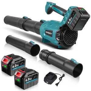 YOFIDRA Cordless Leaf Blower 600 CFM 120 MPH, 5-Speed Brushless Electric Blower with Dual 6.0Ah Batteries & Fast Charger, Long Run Time for Yard, Leaves, Snow & Garage Cleaning