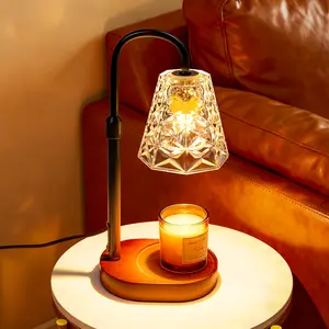 Candle Warmer Lamp, with 2 Bulbs, Height Adjustable with Timer, Unique Glass Lamp for Home & Bedroom Decor, Ideal Gift for Birthday/Mother's Day, Halloween Gifts, Christmas Gifts