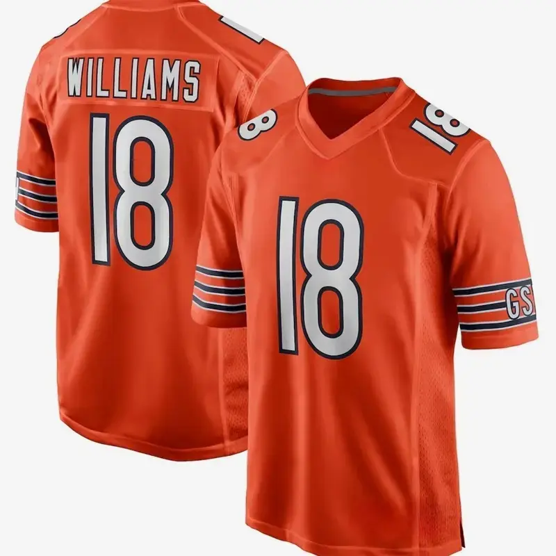Williams #18 Football Inspired Jersey | Unisex Orange Athletic Fan Shirt | Sports Style Top