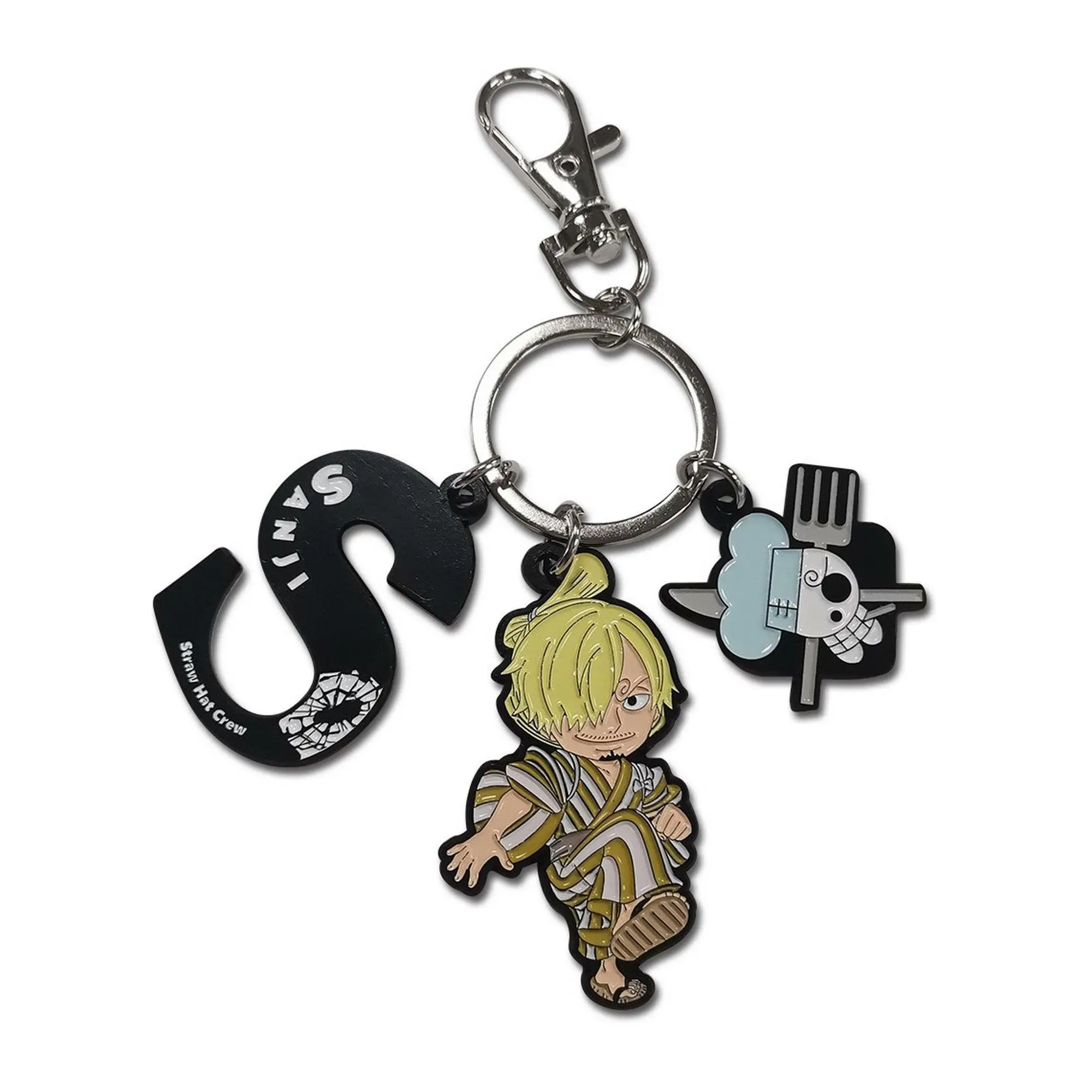 One Piece - Vinsmoke Sanji Wano Version SD With Icon Three Charm Keychain