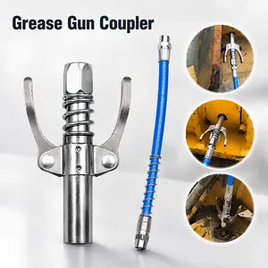Dual Handle Grease Gun Coupler, Quick Lock Release Grease Gun Tip Fittings, Lube Nozzle Connector, Auto Car Vehicle Gadgets, Heavy Duty Automotive Lubrication Tool Accessories