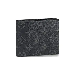 Louis Vuitton Marco Wallet for Men – Classic Monogram Canvas and Leather, Black and Gray